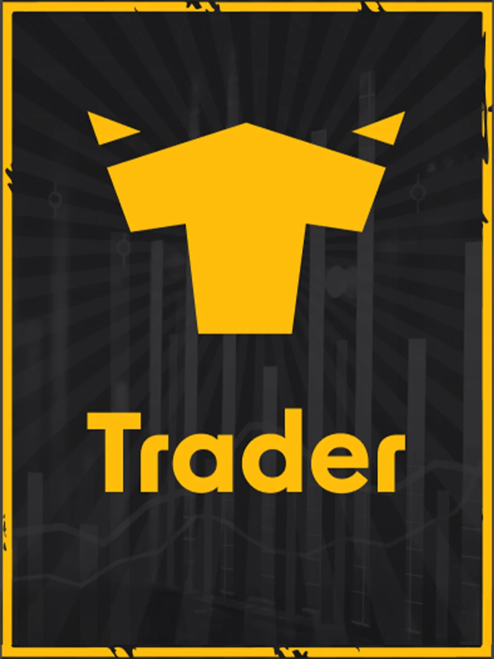 Juego de temática financiera con indicadores y estilo de trading.