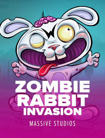 Slot de aventura con conejos zombis y ambiente arcade oscuro.